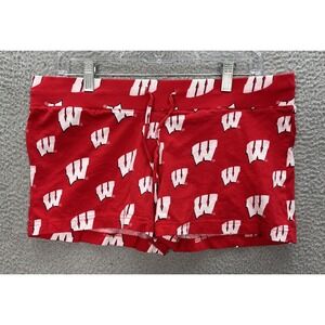 Wisconsin Badgers Shorts Womens Large Red White Loungewear Sleepwear NCAA Sports